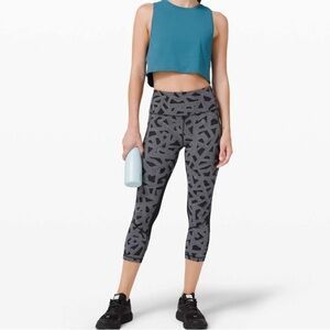 Lululemon Pace Rival High-Rise Crop Leggings 22" Labyrinth Black Light Cast